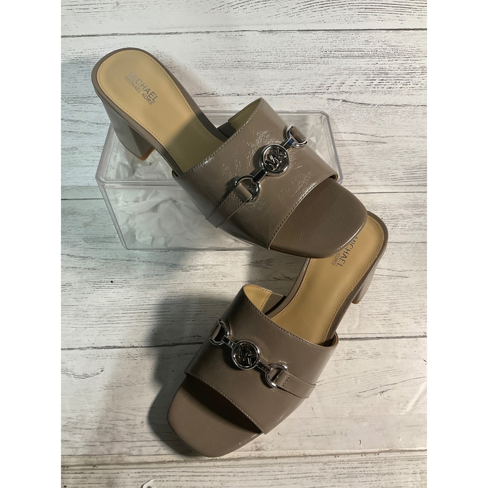 Michael Kors, beige leather mules, 8.5 - Picture 2 of 5